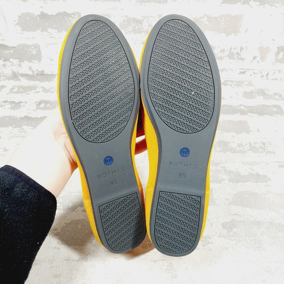 New Rothy's The Flat Yellow Knit Round Toe Slip On Loafers W4 - Picture 6 of 8